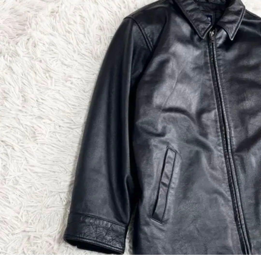 OLD GAP オールドギャップ 短丈 レザージャケット ブラック