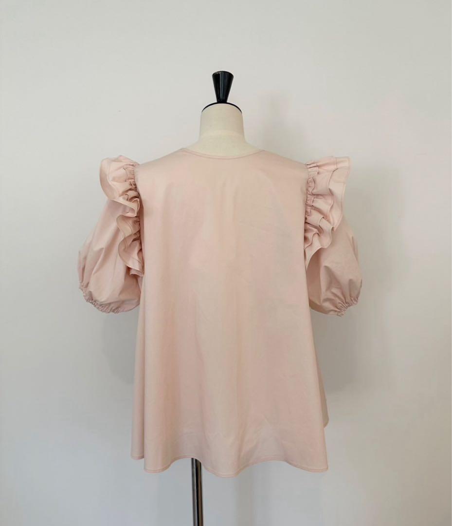 試着のみ 【ロージーモンスター】 トリプルフリルブラウス ライトピンク