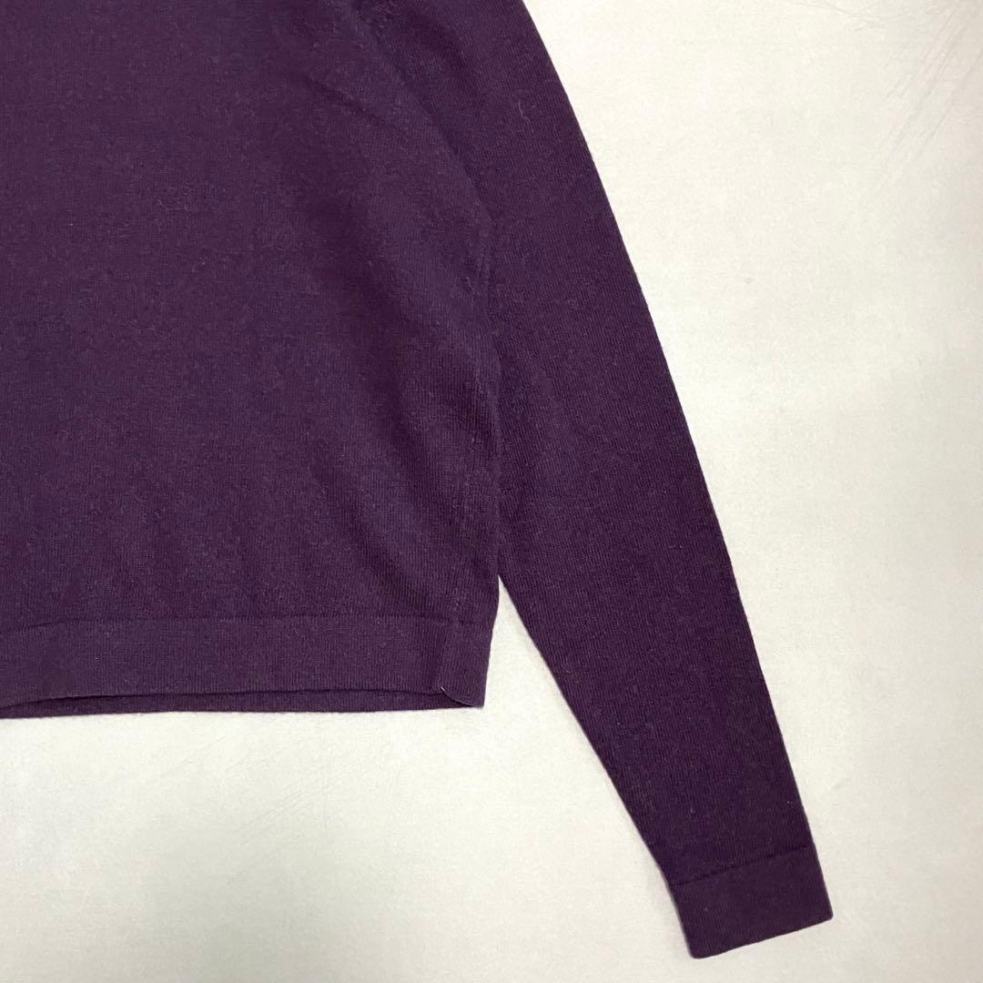 極美品　HERMES ウールカシミヤ100 タートルネック　紫　ヴィンテージ　L