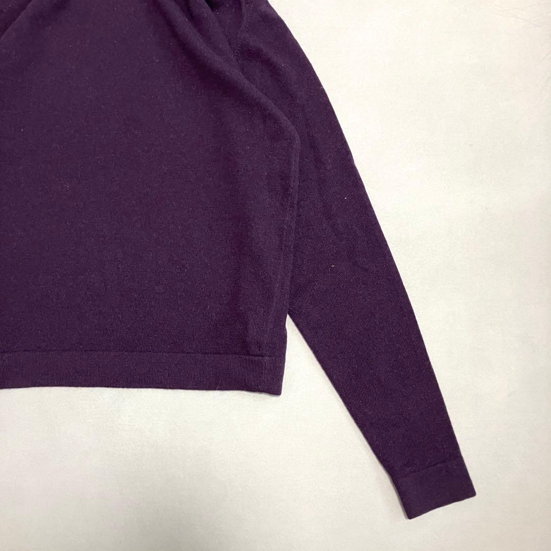 極美品　HERMES ウールカシミヤ100 タートルネック　紫　ヴィンテージ　L