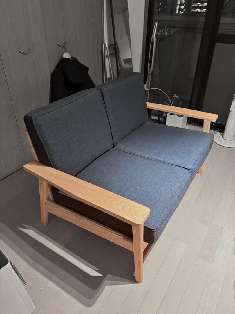 北欧　 2人掛け　ソファ　 木製フレーム　タモ