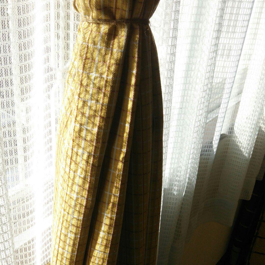 カーテン-黄色-173X105cm-2枚