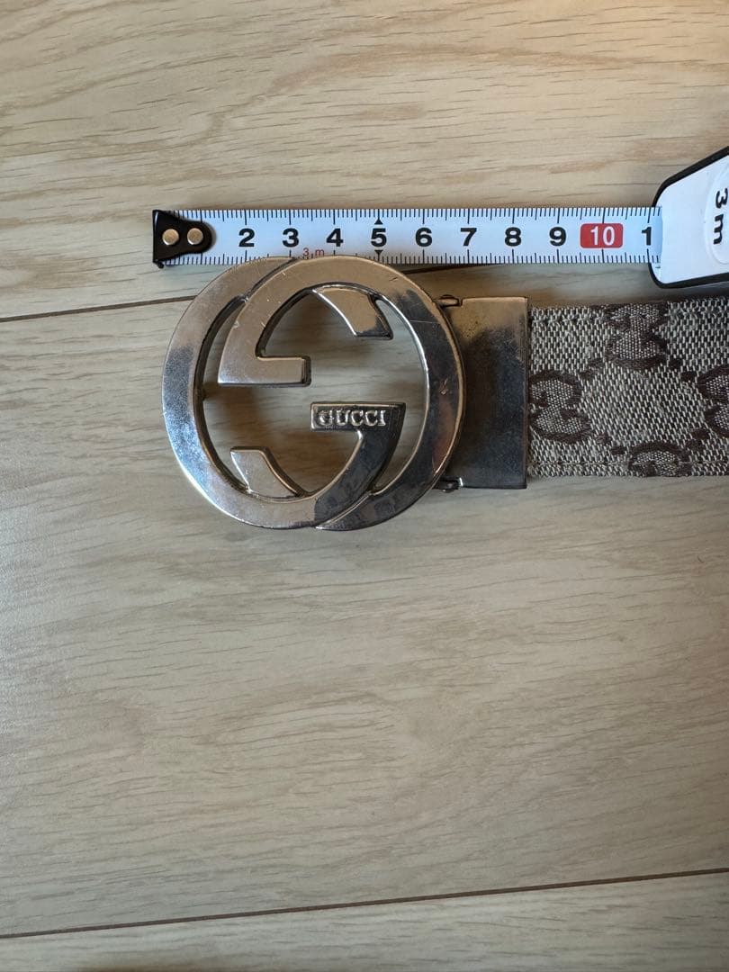 バ*ス様 GUCCI グッチ GGモノグラム ベルト シルバーバックル 全長96