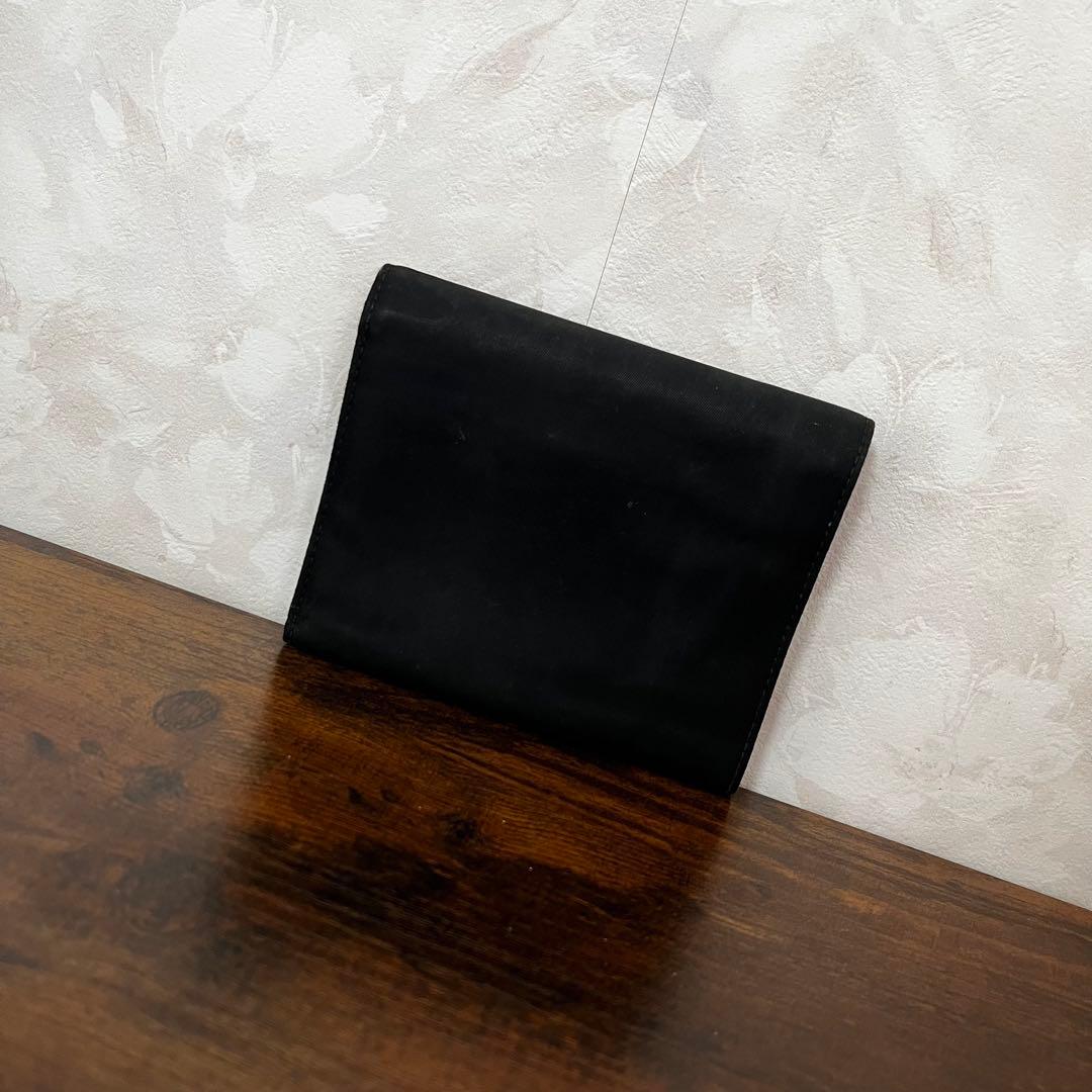 PRADA プラダ 三角プレート ナイロン×サフィアーノ ミニ財布 三つ折り財布