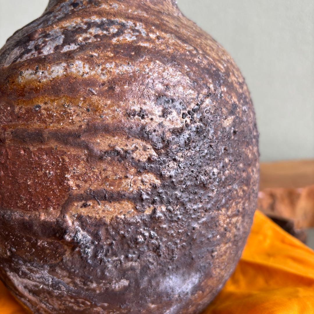 備前焼 太田富夫作 花瓶 花入れ 共箱 高さ24cm