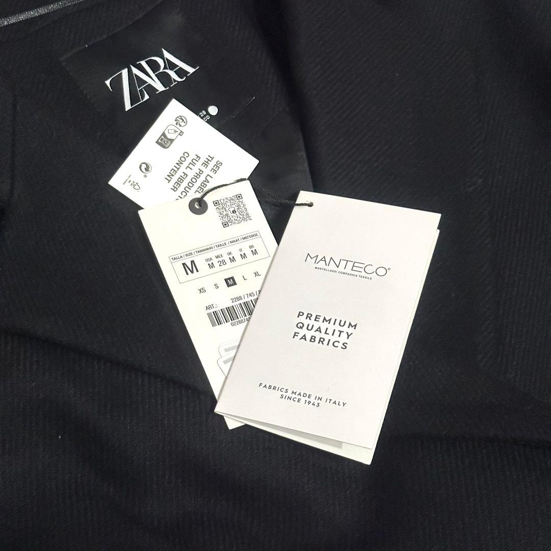 【新品】ZARA ザラ MANTECO 黒 ガウンベルトロングコート ブラック