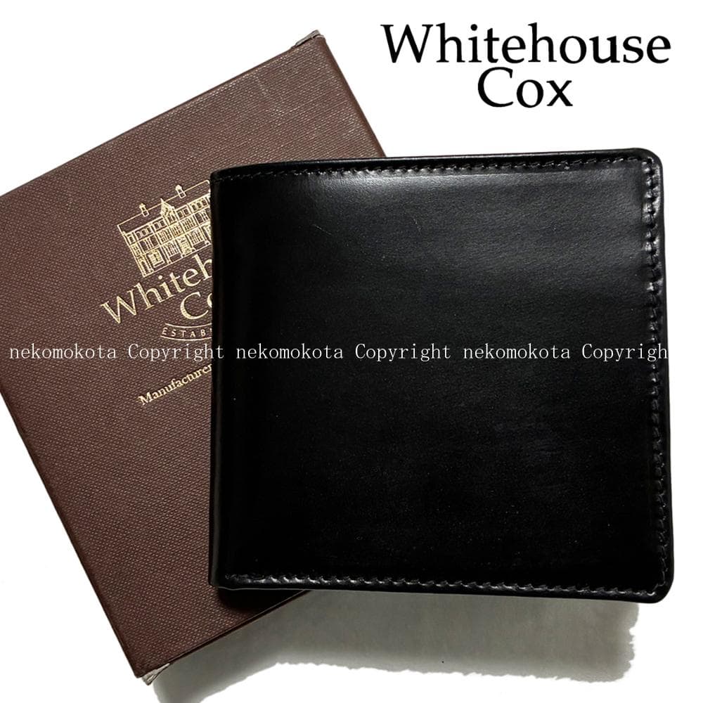 専用★ホワイトハウス コックス ブライドルレザー 2つ折り 財布 黒 ブラック