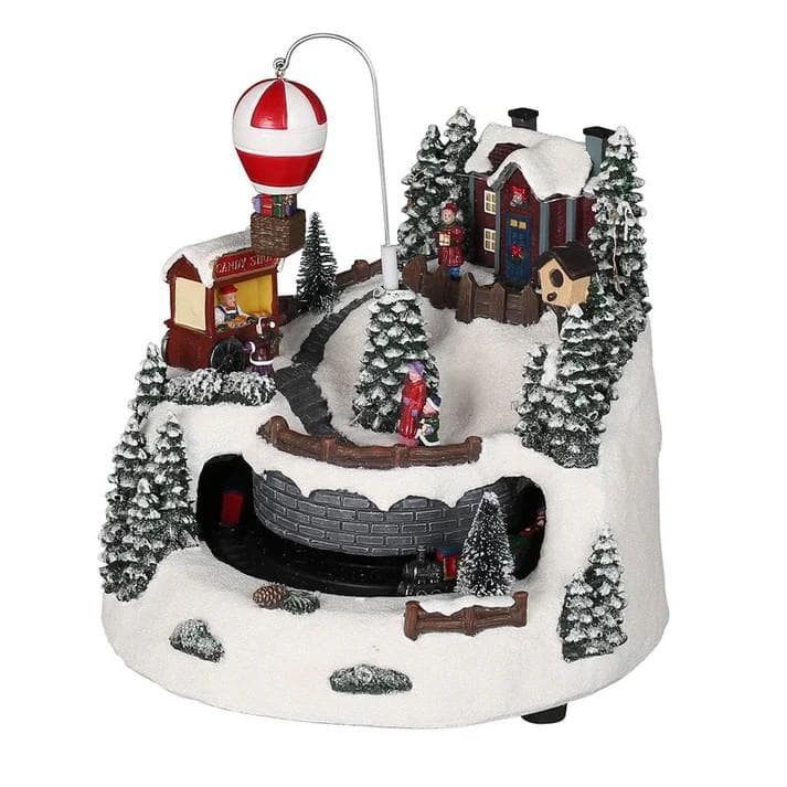 新品未開封　ダルトン LED クリスマスヴィレッジ 汽車 気球 飾り