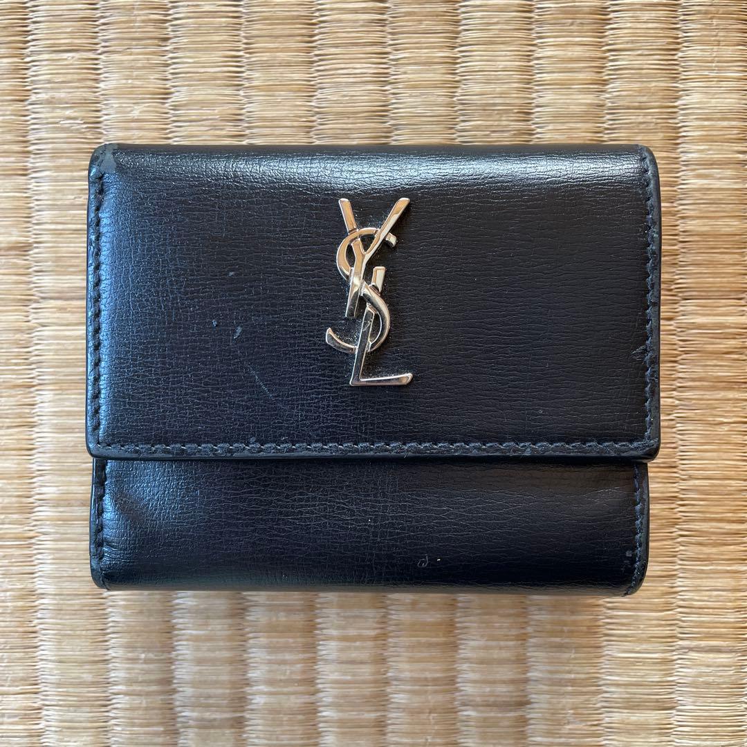 【値下げ交渉可】サンローラン　三つ折り財布　カランドラ　ブラック