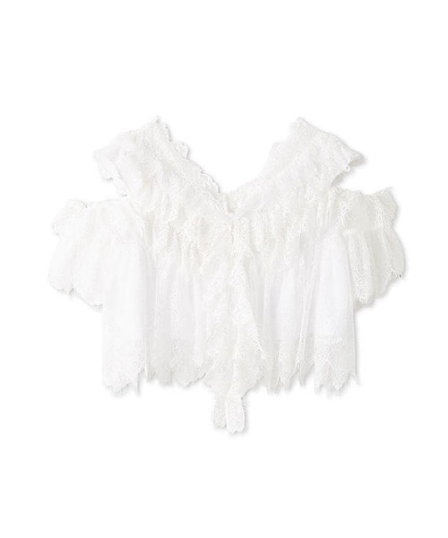 FRAY I.D レースギャザーショートブラウス