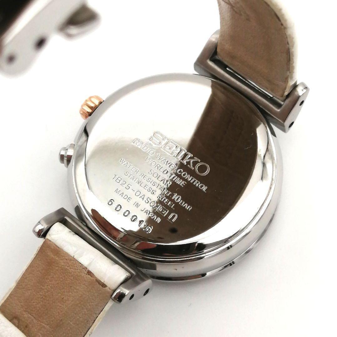 稼働✨ SEIKO　エクセリーヌ　ダイヤベゼル　シェル　腕時計　付属品　ソーラー