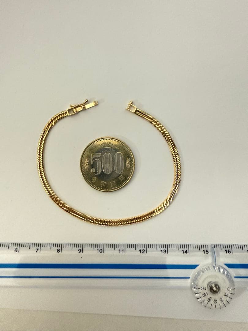 K18喜平ブレスレット　12面トリプルカット 約17cm