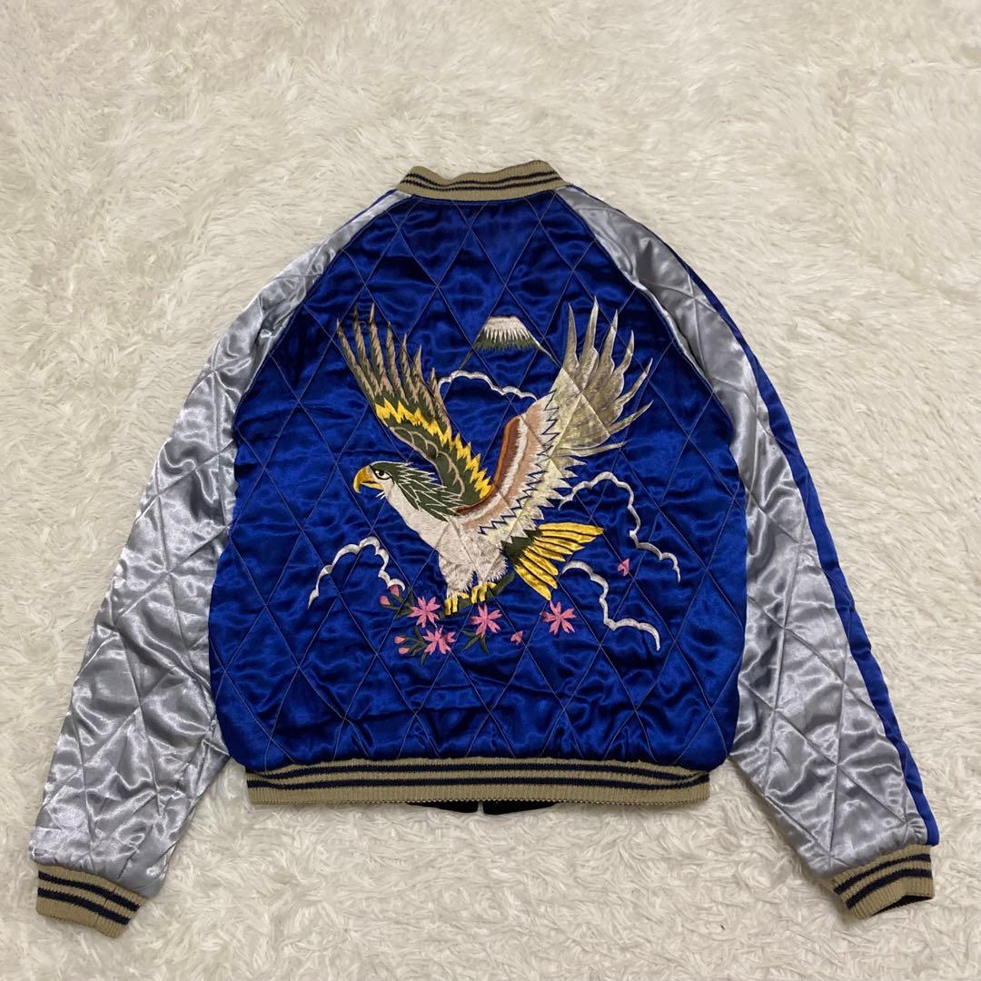 【希少】テーラー東洋 スカジャン 別珍 ベロア 白熊 グリーンランド 鷹 S