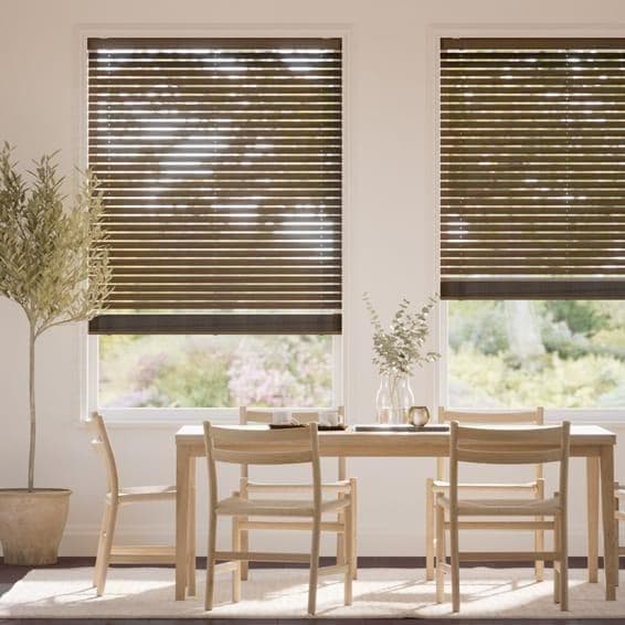 未使用　ウッドブラインド　ブラウン　113.5×190