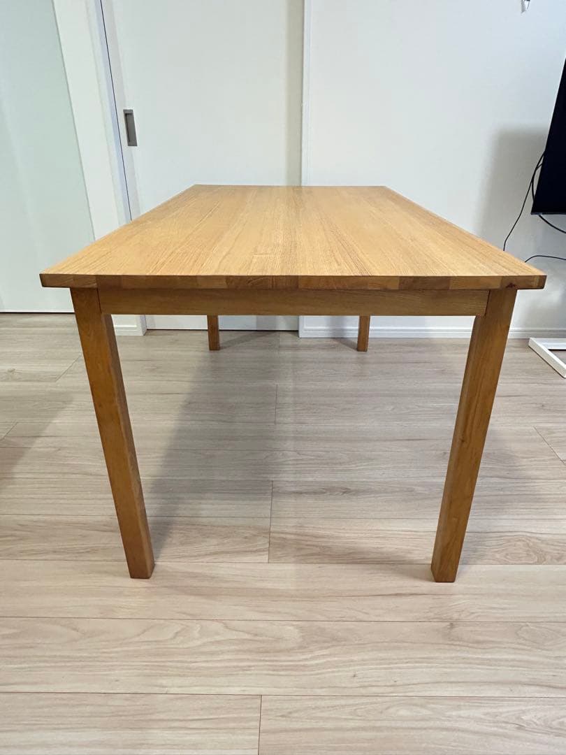 美品　無印良品　ダイニングテーブル　タモ材　幅140cm ナチュラルウッド 木製