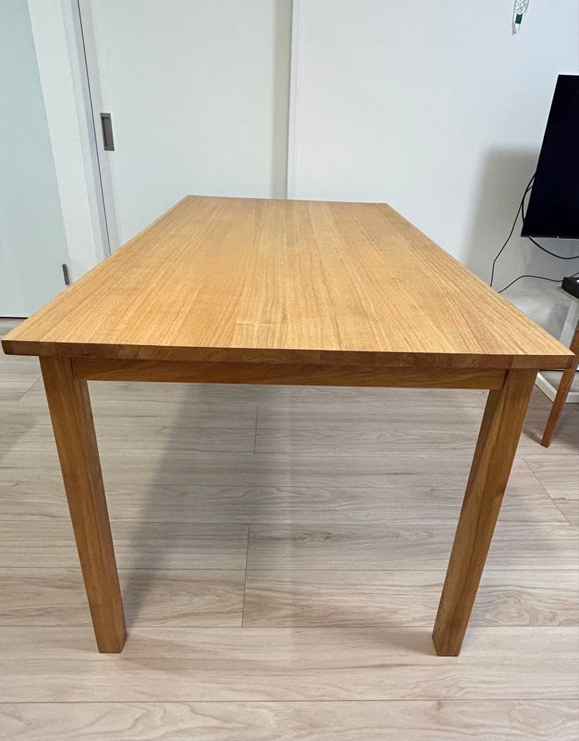 美品　無印良品　ダイニングテーブル　タモ材　幅140cm ナチュラルウッド 木製