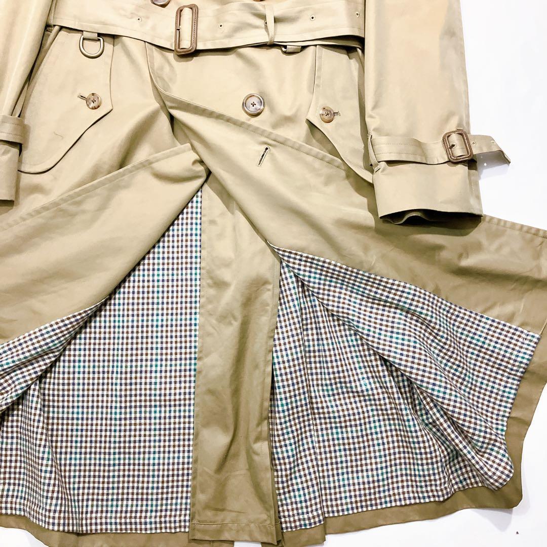 【至高の一品】J.PRESS ロングダブルトレンチコート　カーキ　美品　XL相当