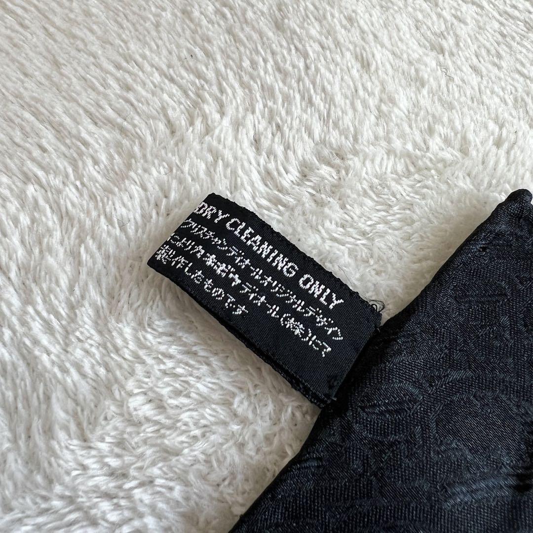 クリスチャンディオール　スカーフ　大判　ロゴ　シルク　トロッター ブラック