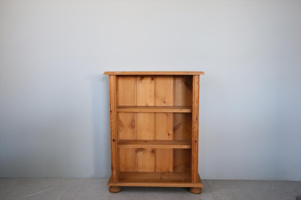 英国アンティーク木製ブックシェルフ/本棚/食器棚/飾り棚/収納ラック92-190