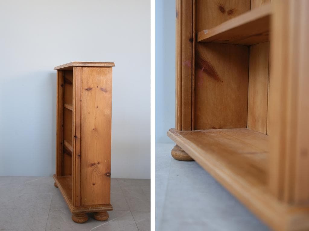 英国アンティーク木製ブックシェルフ/本棚/食器棚/飾り棚/収納ラック92-190