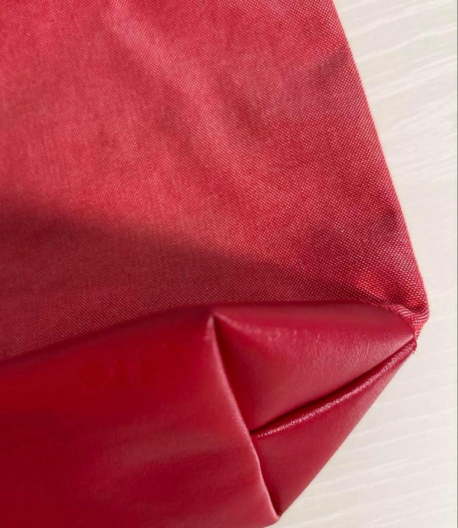 美品　ファミリア　マチ付　ミニ　デニムバッグ　手刺繍　赤　クマ　ピアノ