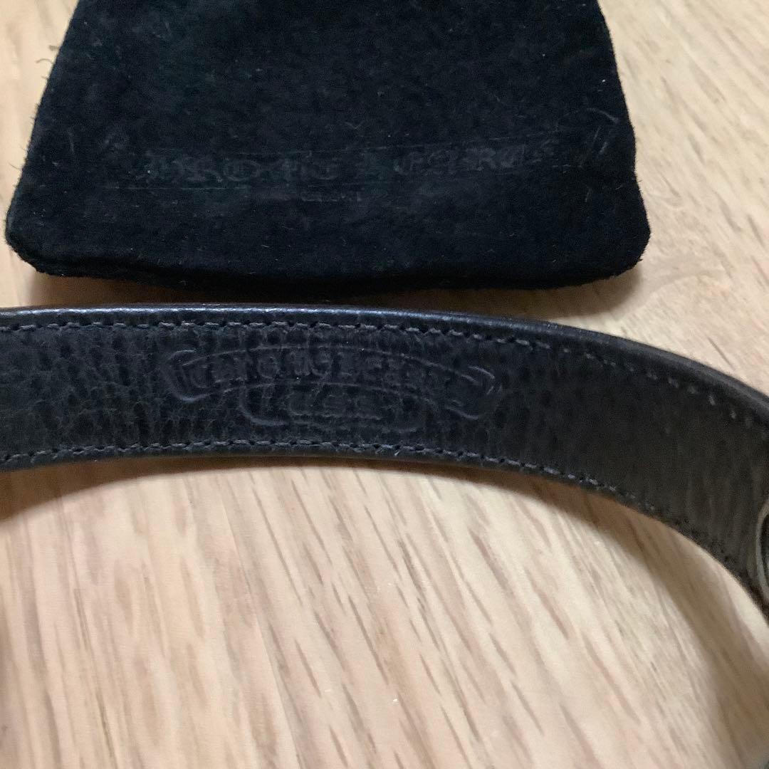 レザー ブレスレット 黒 シルバー装飾 付属ポーチ付き