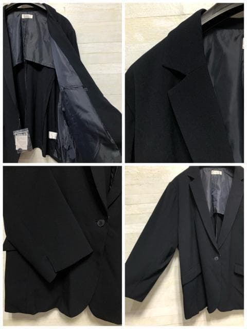 新品☆8L♪紺系♪洗えるストレッチ素材のパンツスーツ♪お仕事フォーマル☆p637