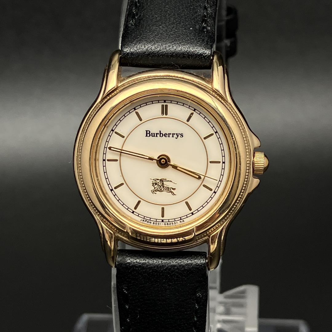 【新品電池/稼働】バーバリー 腕時計 レディース クォーツ ホワイト ゴールド