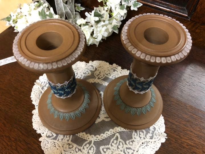 ロイヤルドルトン ランベス★キャンドルスタンド 2点イギリス 英国アンティーク