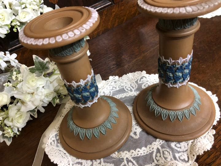 ロイヤルドルトン ランベス★キャンドルスタンド 2点イギリス 英国アンティーク