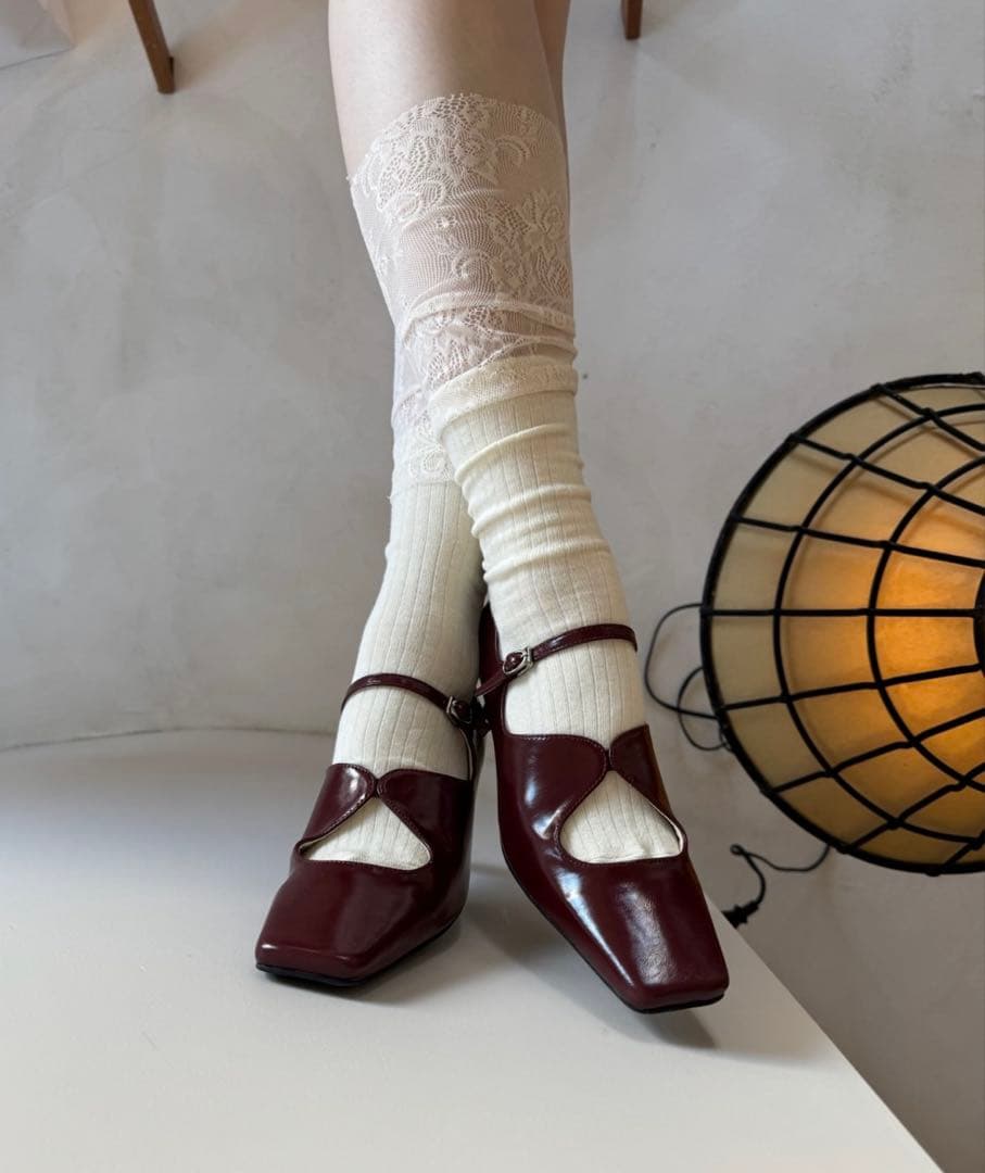 新品 POMUM&ARTS squaretoe maryjane pumps M