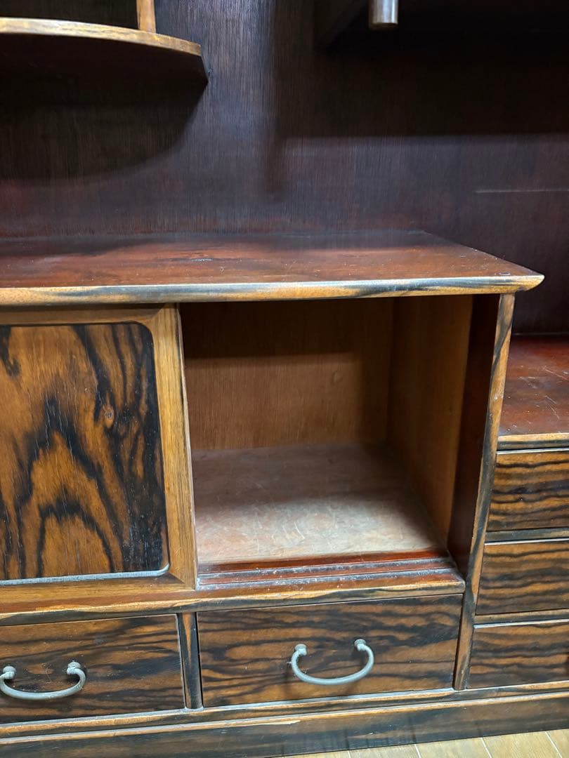 昭和レトロ 木製　アンティーク　箪笥 引き戸　古家具　和家具