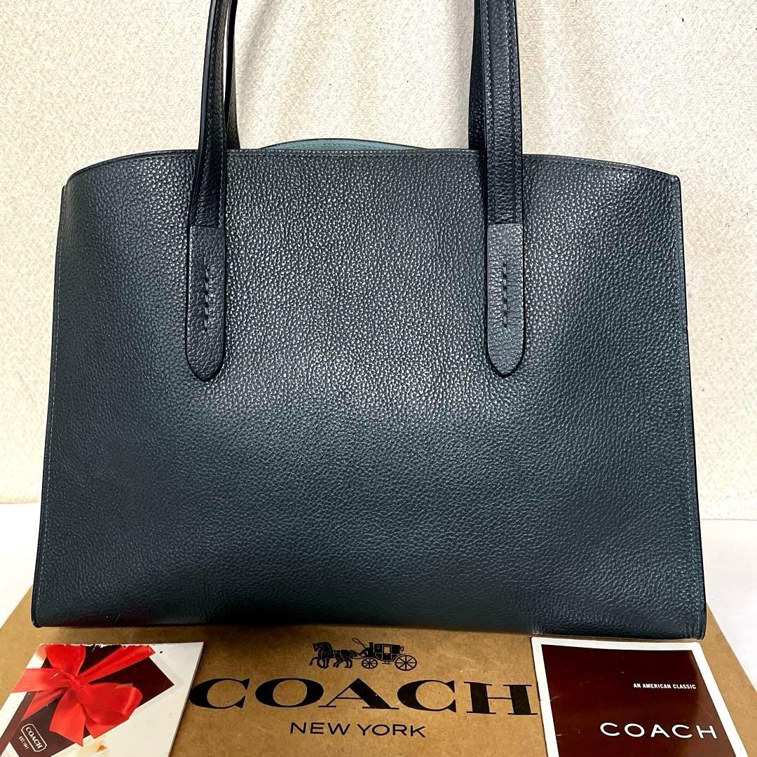 COACH‼️未使用状態(^^)ブルーグレー2WAYトートバッグ‼️
