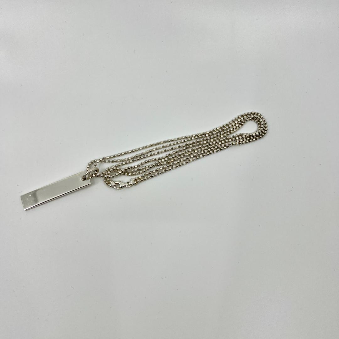 【M.M】GUCCI ダブルボールチェーンプレート ネックレス ペンダント