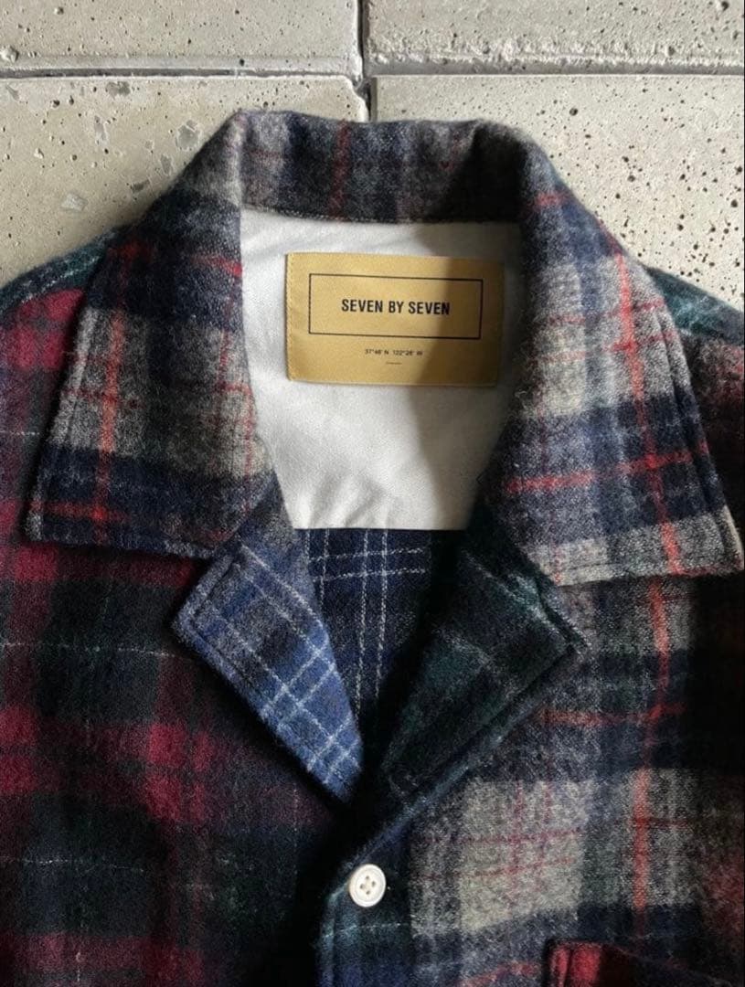 常田大希着用 SEVEN BY SEVENセブンバイセブン ウールチェックシャツ