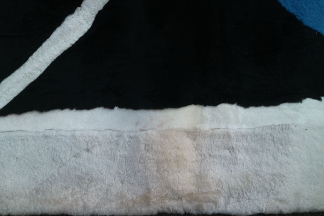 ゆー　幾何学模様のカラフルムートンラグ　少々難あり　190x190cm