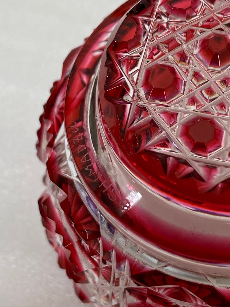 3-3248 復元　島津薩摩切子　色褪せガラス　切子猪口揃