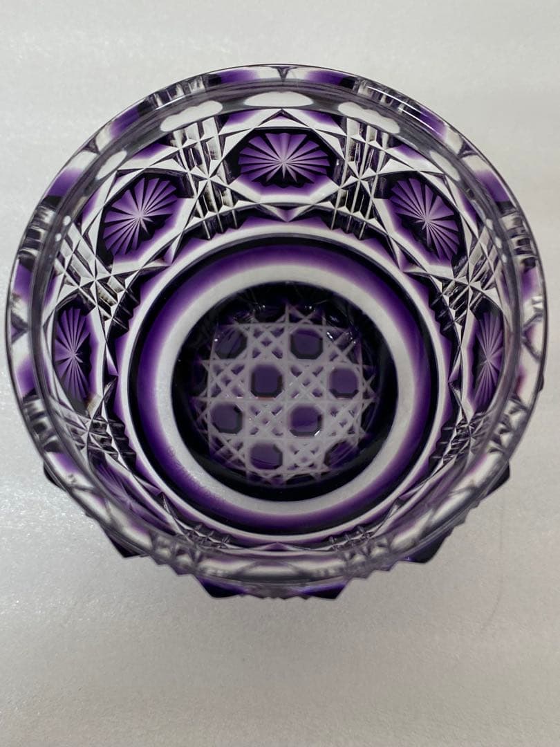 3-3248 復元　島津薩摩切子　色褪せガラス　切子猪口揃