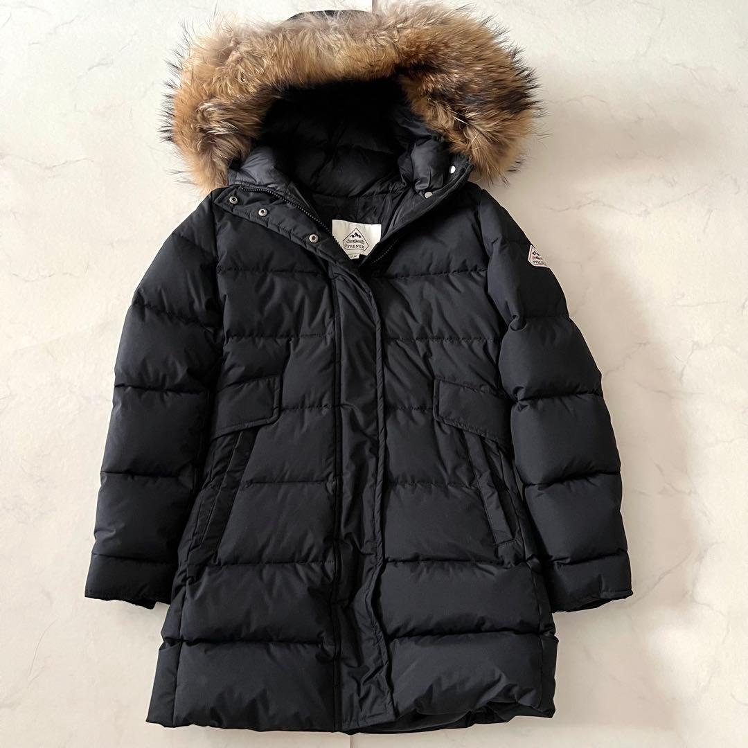 ピレネックス ダウン GRENOBLE ブラック 黒 ファー着脱可 36