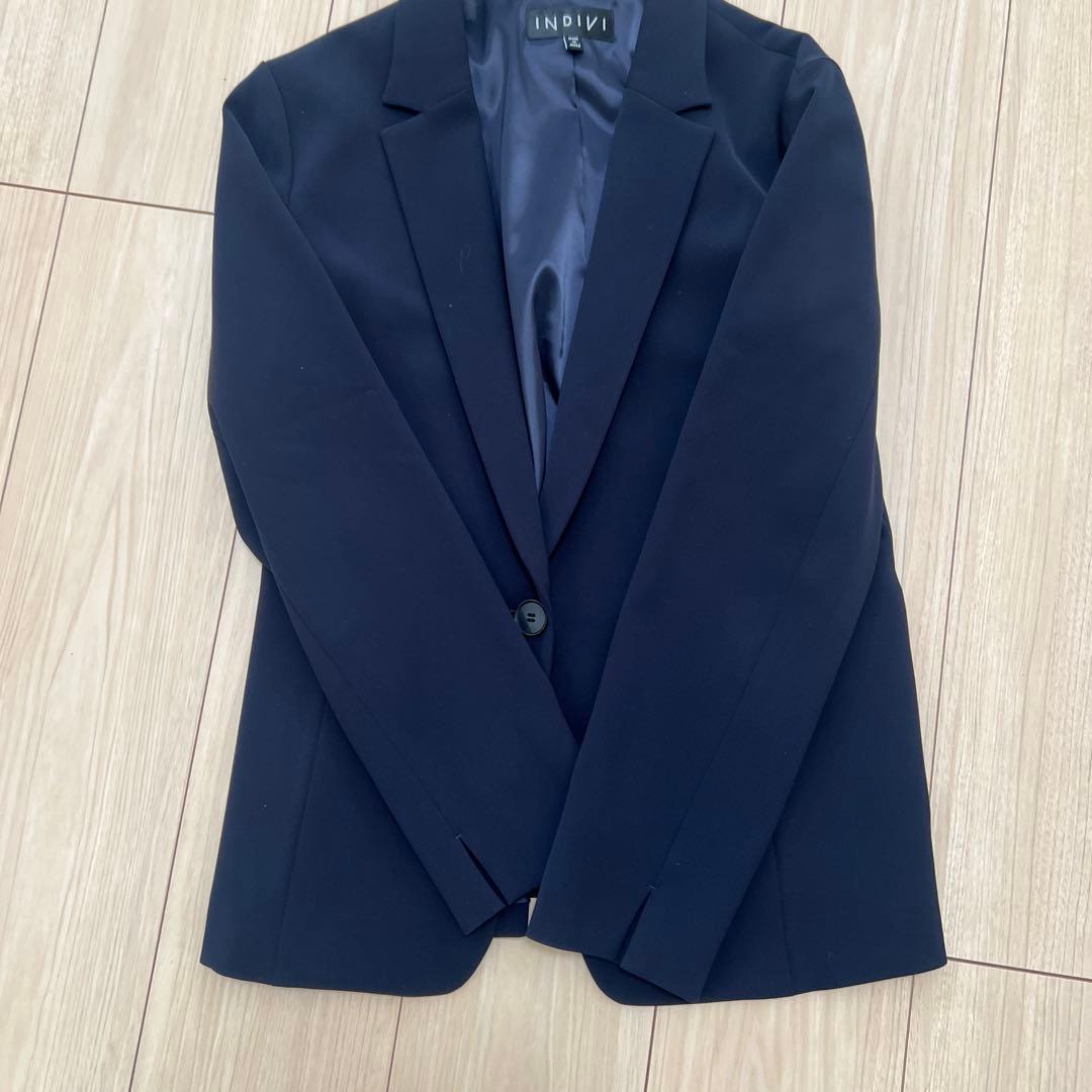 INDIVI パンツ スーツ セットアップ 41 XL ウエストゴム　卒園入学