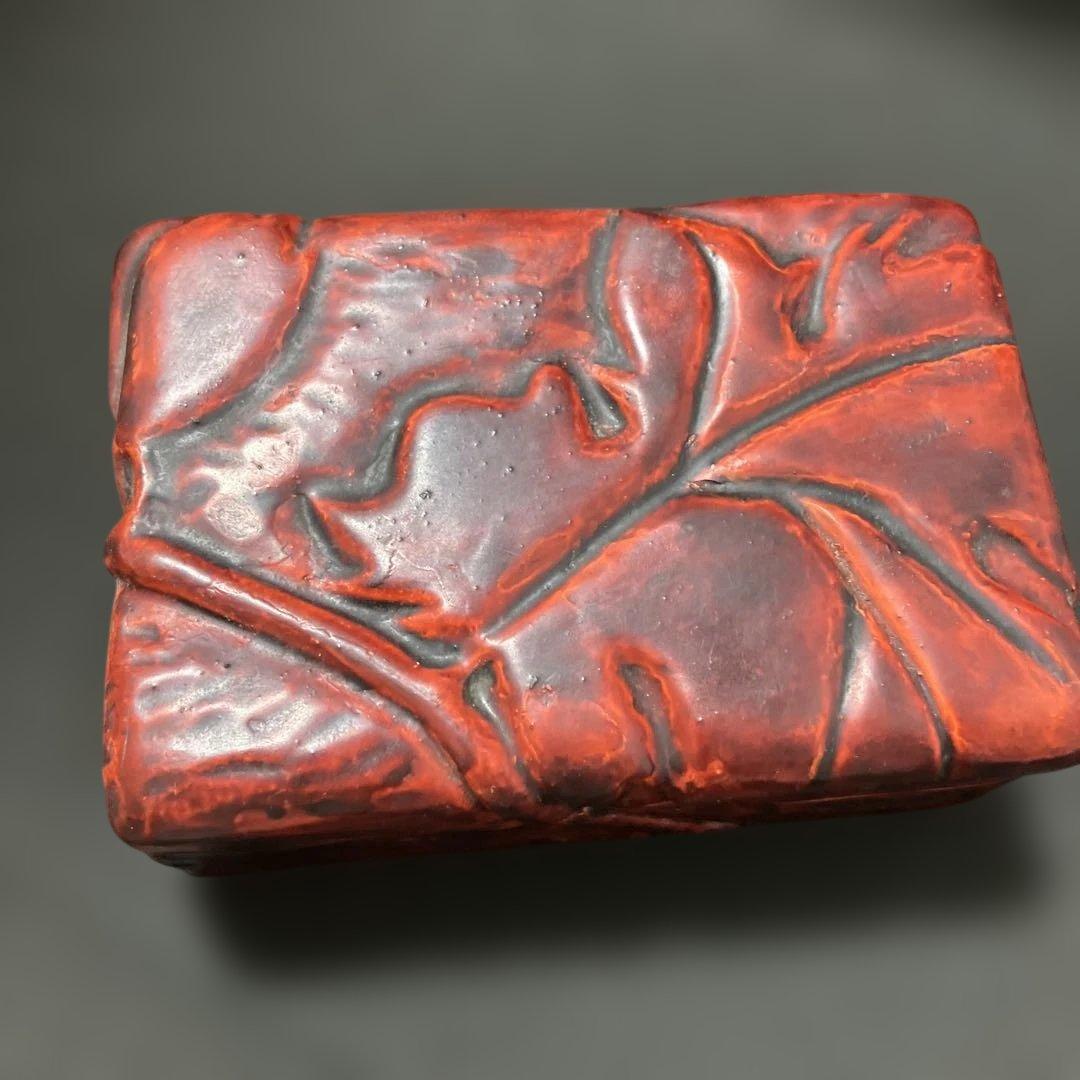 (2-46)秋田各館　伝統工芸KUSANAGI桜皮細工　鎌倉彫小物入れ