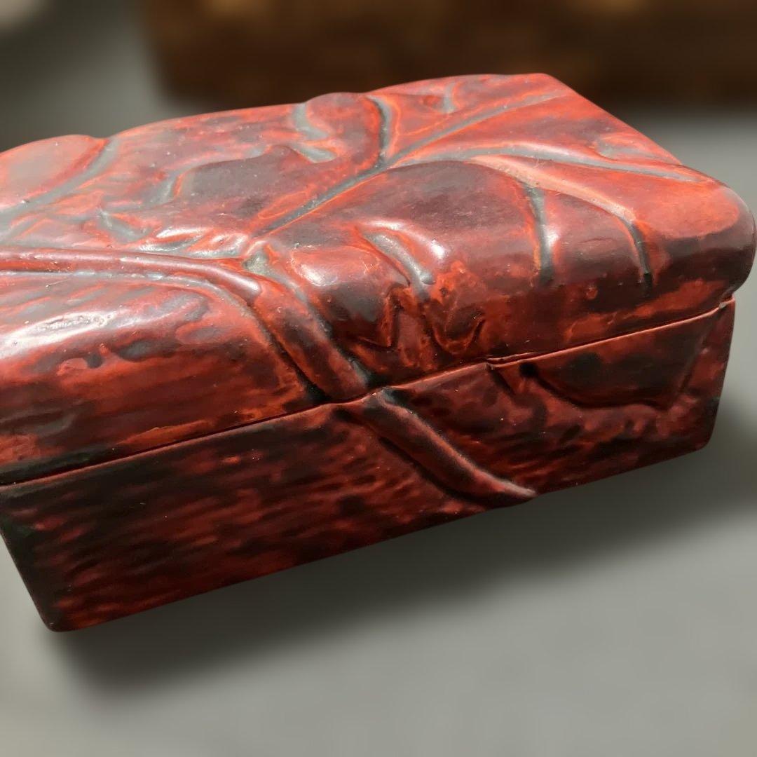 (2-46)秋田各館　伝統工芸KUSANAGI桜皮細工　鎌倉彫小物入れ