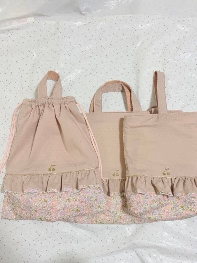 ドットミニヨン×ミシェル　レッスンバック上履き入れ体操服袋ハンドメイド