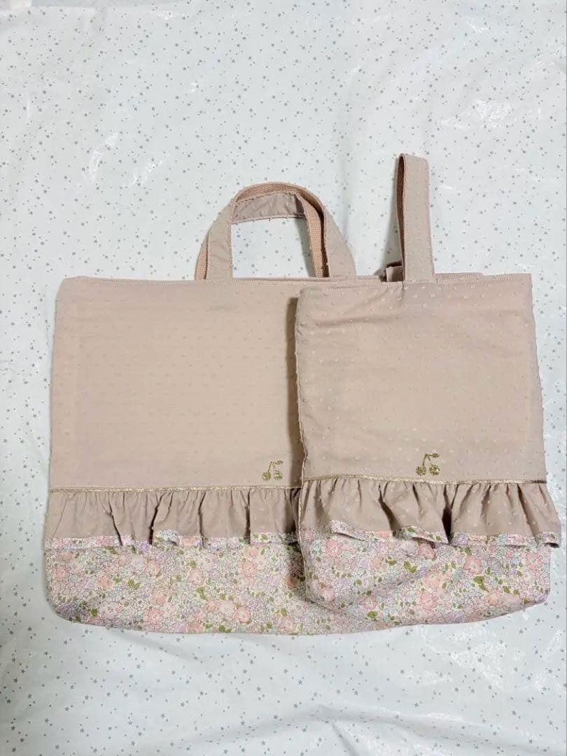 ドットミニヨン×ミシェル　レッスンバック上履き入れ体操服袋ハンドメイド