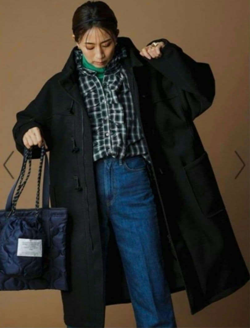 美品✨️ FORME 東原亜希 メルトンダッフルコート ブラック