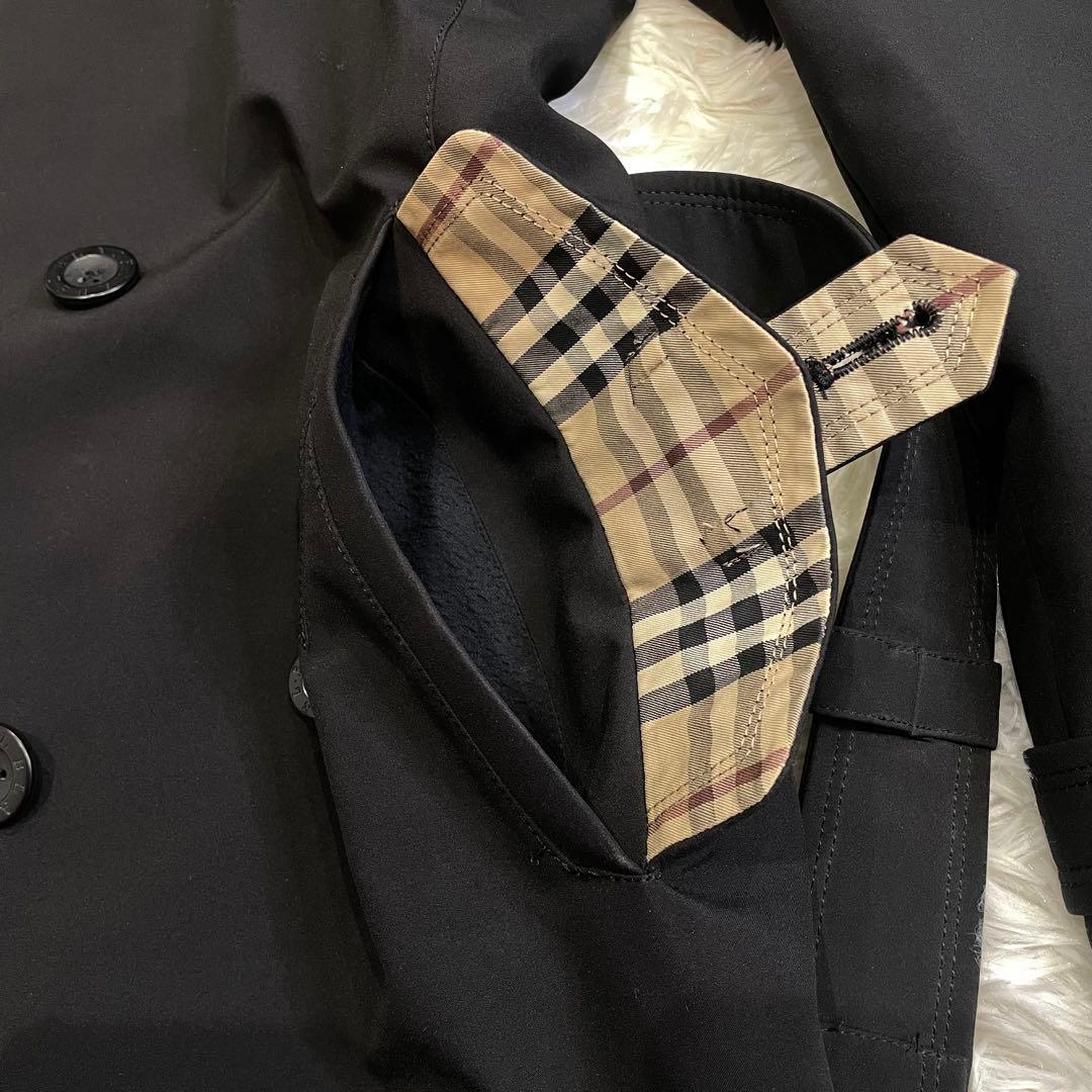 美品 BURBERRY ブラックレーベル ノバチェック トレンチコート ブラック