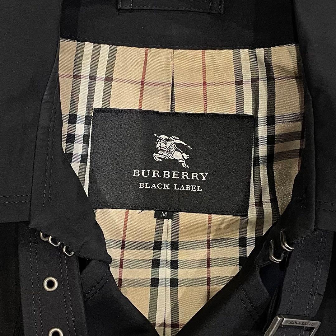 美品 BURBERRY ブラックレーベル ノバチェック トレンチコート ブラック