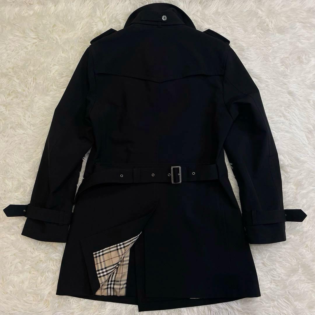 美品 BURBERRY ブラックレーベル ノバチェック トレンチコート ブラック