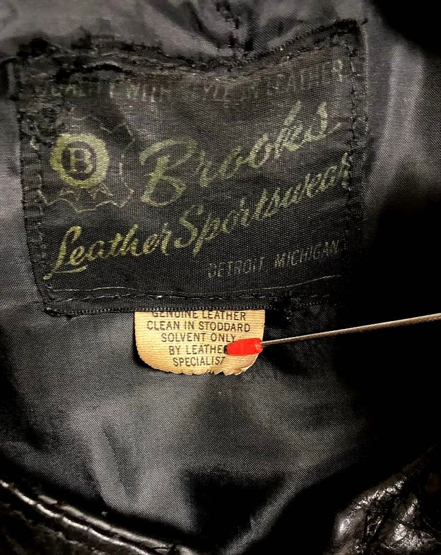 60s70s vintage Brooks Leather 黒レザージャケット