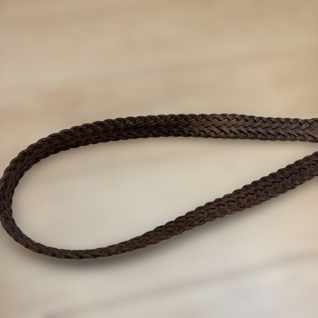 ホワイトハウスコックス　レザー編み込みベルト 75cm ブラウン